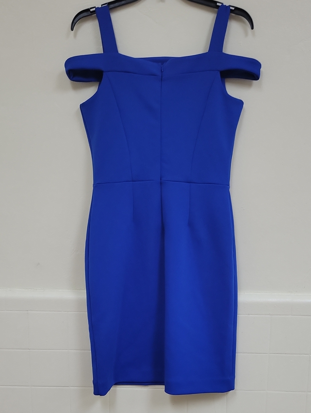 Nicole Miller Cobalt Blue One-Shoulder Sheath Dress - Picture 3 of 3